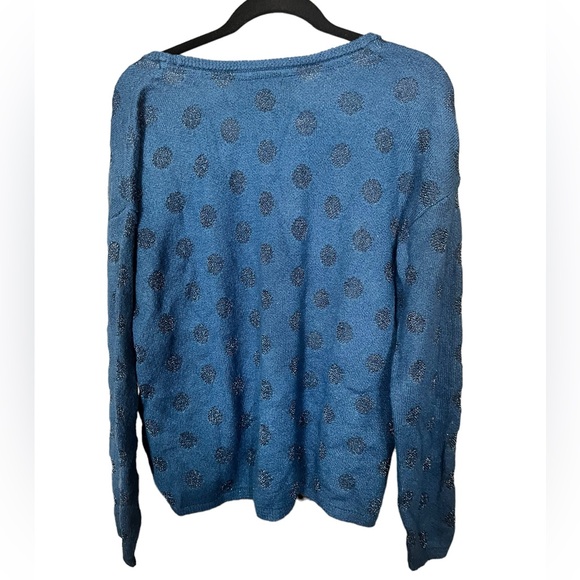 Maison Jules Patch-Pocket Metallic-Dot Sweater Size L - Picture 2 of 2